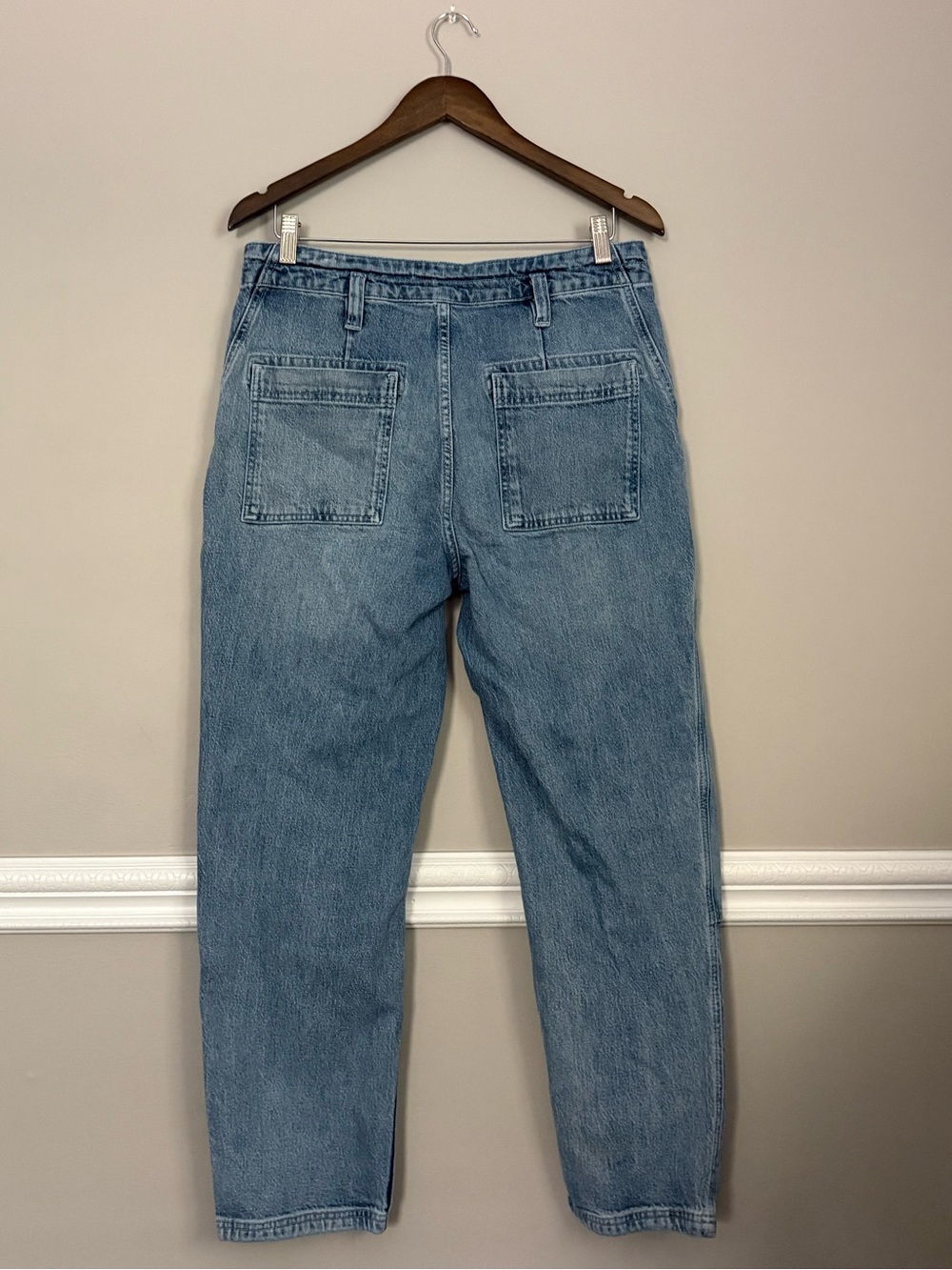 Pilcro The Wanderer Utility Jeans Size 31 Medium Wash Barrel Leg - Picture 10 of 16
